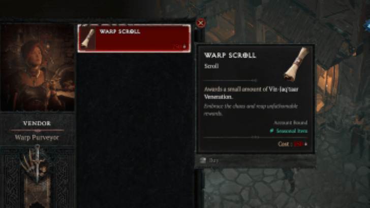 Buy Warp Scrolls from Shyan