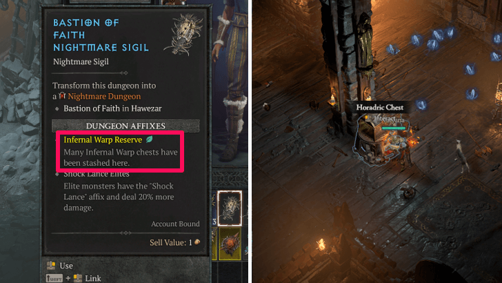Run Nightmare Dungeons with Infernal Warp Affix