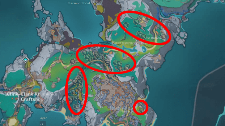 Genshin - Alder Wood Locations in Lempo Isle