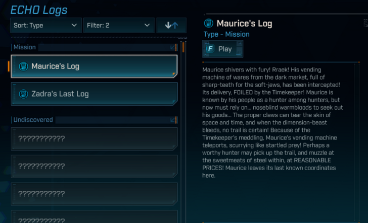 ECHO Log 156 Maurice Log