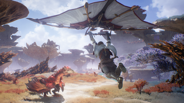 Fated Adventurer of MHO glides in towards Rathalos