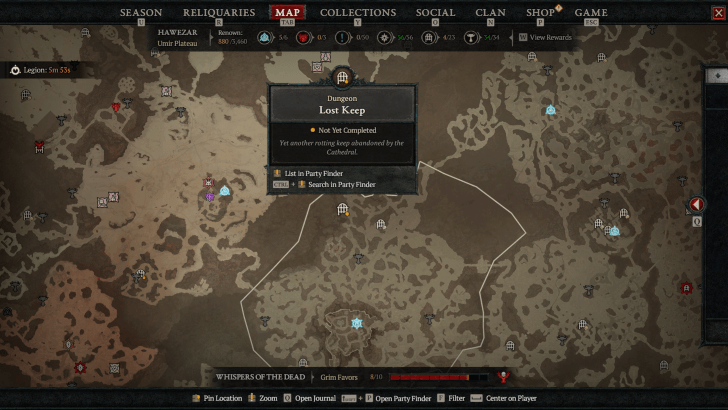 Lost Keep Map Location