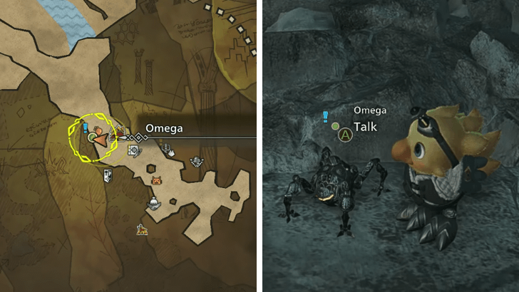 Talk to Omega in Iceshard Cliffs