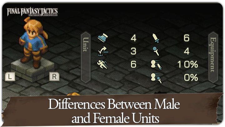 FF Tactics Differences Between Male and Female Units