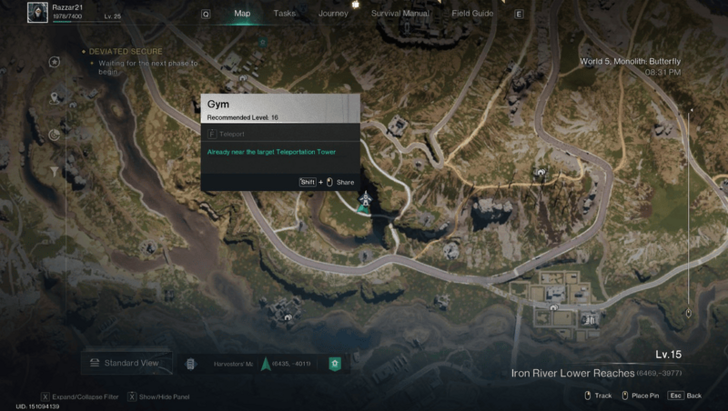 Once Human - Hermes Gym Coordinates