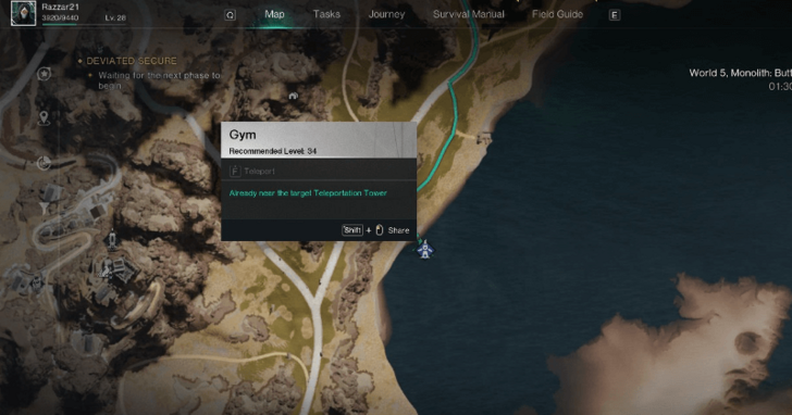 Once Human - Thalassa Lv. 34 Gym Map Location