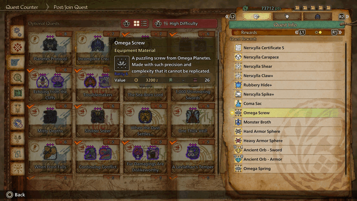 Incomplete Creation Omega Screw