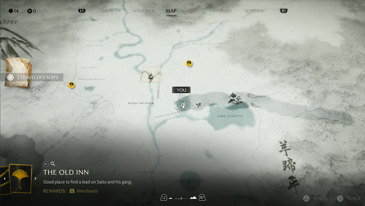 Plum Crane Sumi-e Map Image