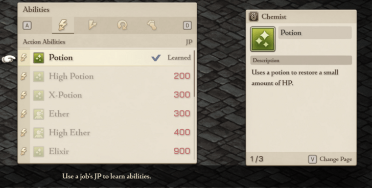 Learn Potion from Chemist