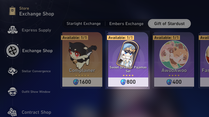 Honkai Star Rail 3.6 Sweet Dreams Pajama Set