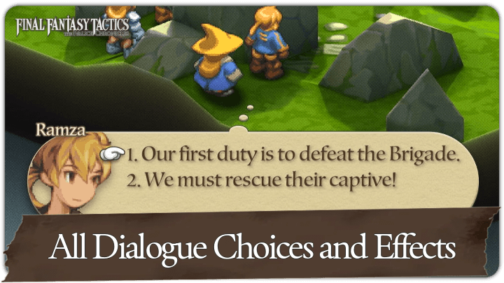 FF Tactics All Dialogue Choices and Effects