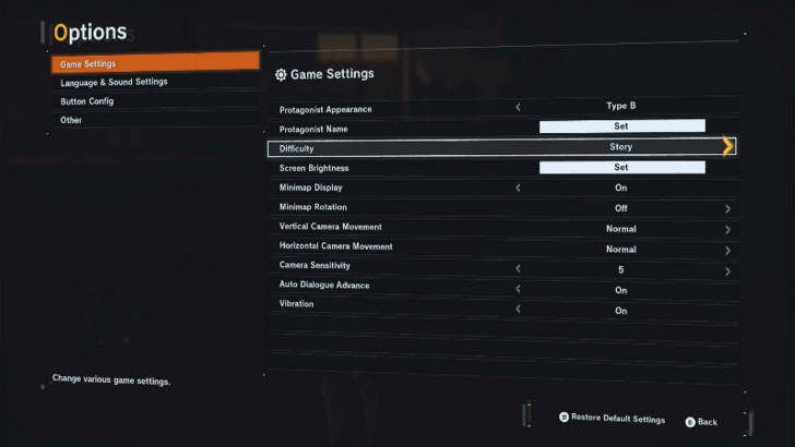 Settings Menu