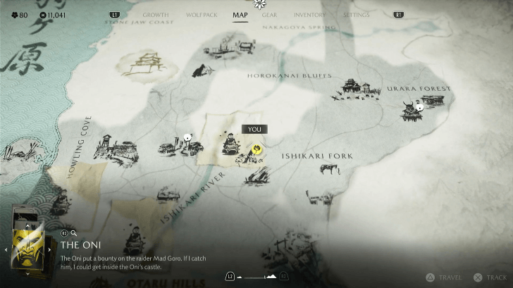 Top of a Waterfall South of Nakagoya Spring - The Traitorous Raider, Mad Goro Location