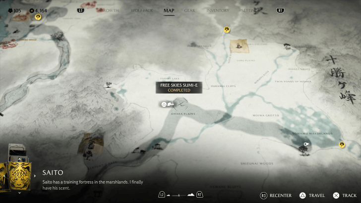 Free Skies Sumi-e Map Image