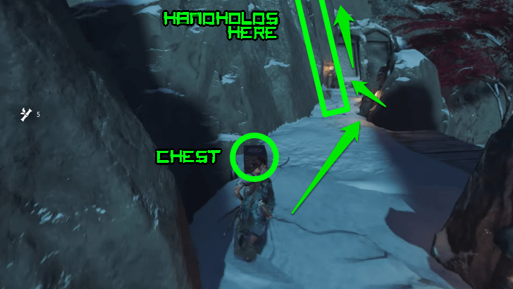2. Grab the Chest and Climb the Handholds
