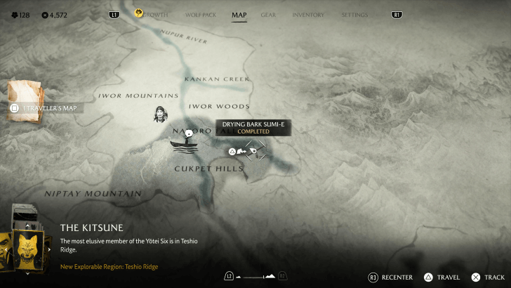 Drying Bark Sumi-e Map Image