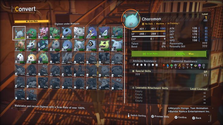 Digimon Story: Time Stranger Scanning