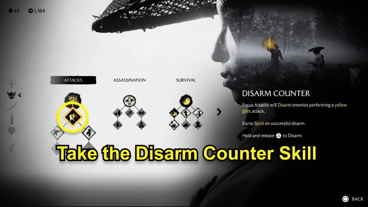 Take the Disarm Counter skill