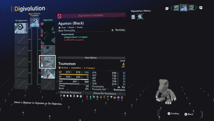 TsumemonDigivolve Screen