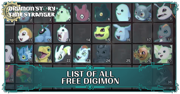 Digimon Story Time Stranger - List of All Free Digimon