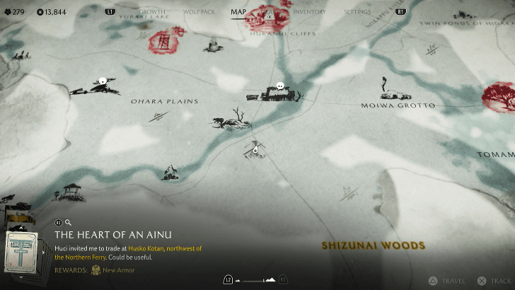 Shizunai Woods Pillar Map Image