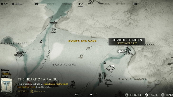 Niikappu Falls Pillar Map Image