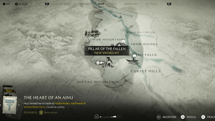 Niptay Mountain Pillar Map Image