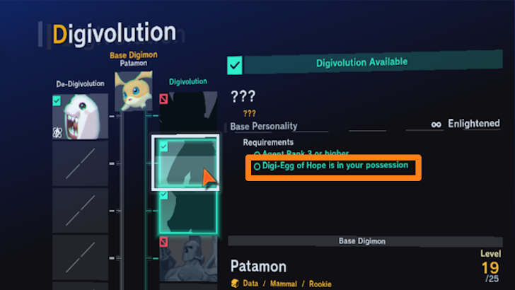 Digi-Egg Requirement For Digivolution
