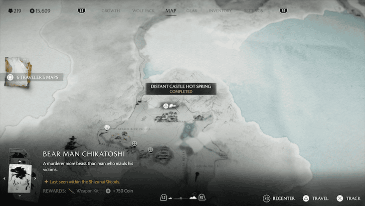 Distant Castle Hot Spring Map Image