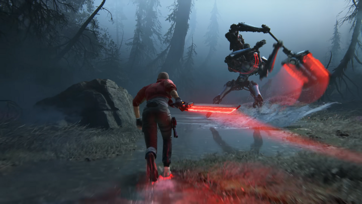 Intergalactic protagonist approaching the enemy