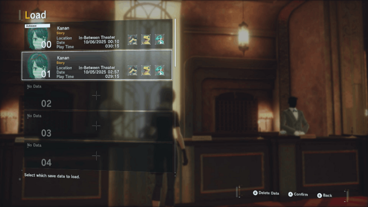 Check on the Load or Save Screen