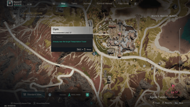 Once Human - Lv 37 Gym Wilder Location Map