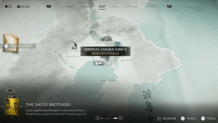 Imperial Sakura Sumi-e Map Image