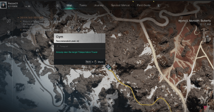 Once Human - Lv 42 Tesla Gym Location Map.mode:scale