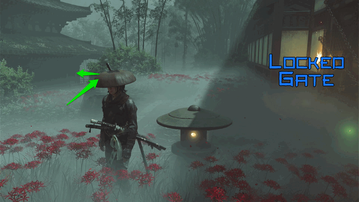 Ghost of Yotei Go to the Buildilng on the Right of the Locked Gate