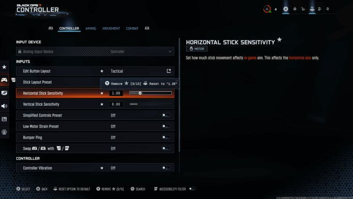 Adjust Mouse and Controller Sensitivity