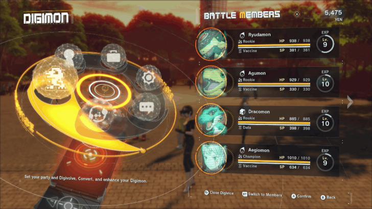 Battle Members Screen