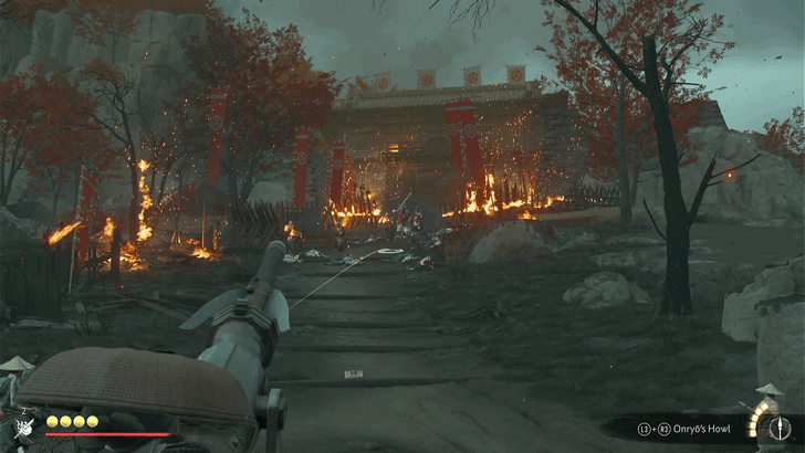 Ghost of Yotei Use the Bo Hiya to Lure the Raiders