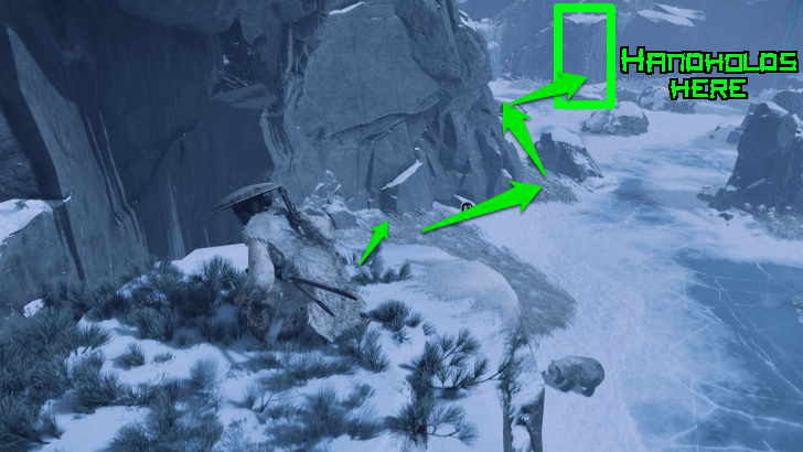 Hide and Make Your Way to the Handholds