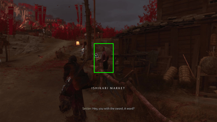 Speak with the Annoyed Settler in Ishikari Market