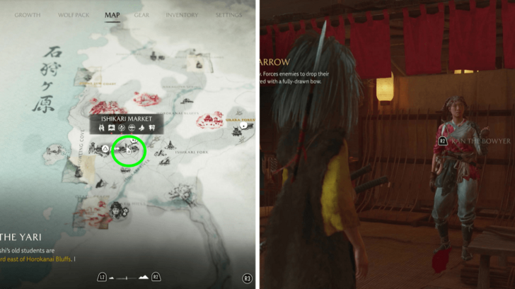 Speak with Ran the Bowyer in Ishikari Market