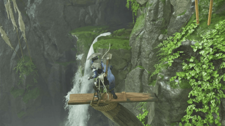 Jump on the Ground near the Waterfall