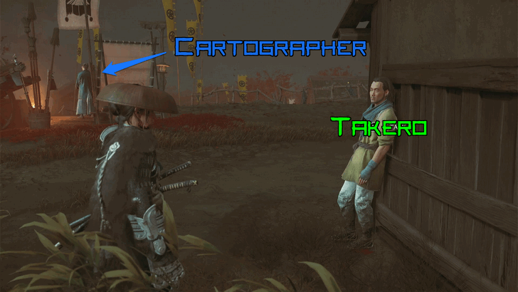 Speak with Takero near the Cartographer