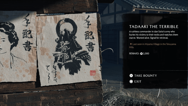 Tadaaki the Terrible Bounty