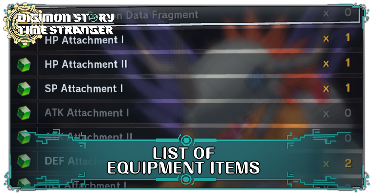Digimon Story Time Stranger - List of Equipment Items
