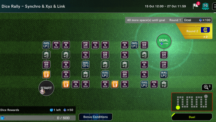 Master Duel - Dice Rally - Synchro-Xyz-Link Map