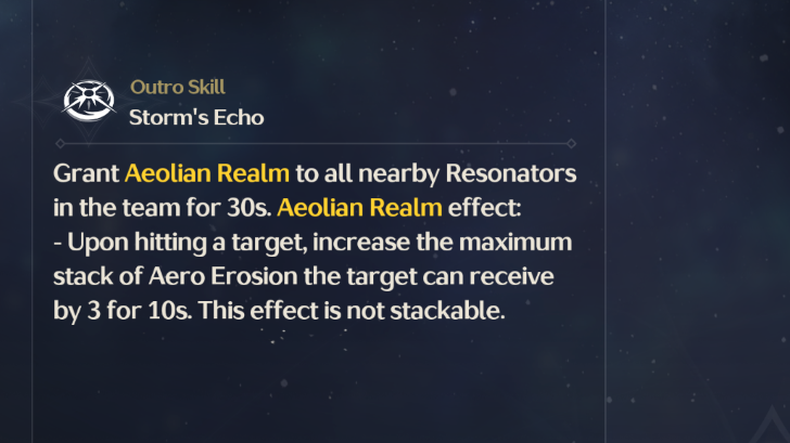 Aero Rover Outro Skill Tooltip