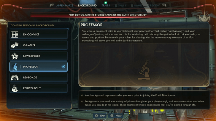 Character Backgrounds