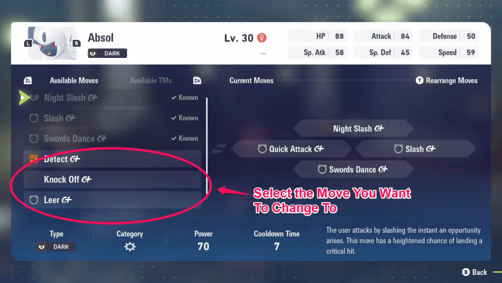 3 Select the Move to Relearn
