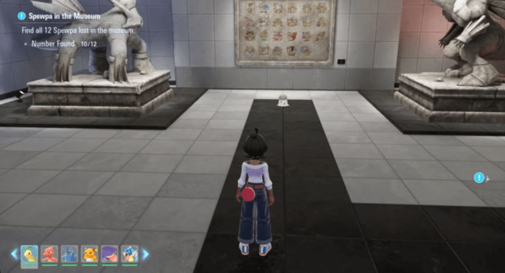 Spewpa Between Legendary Statues